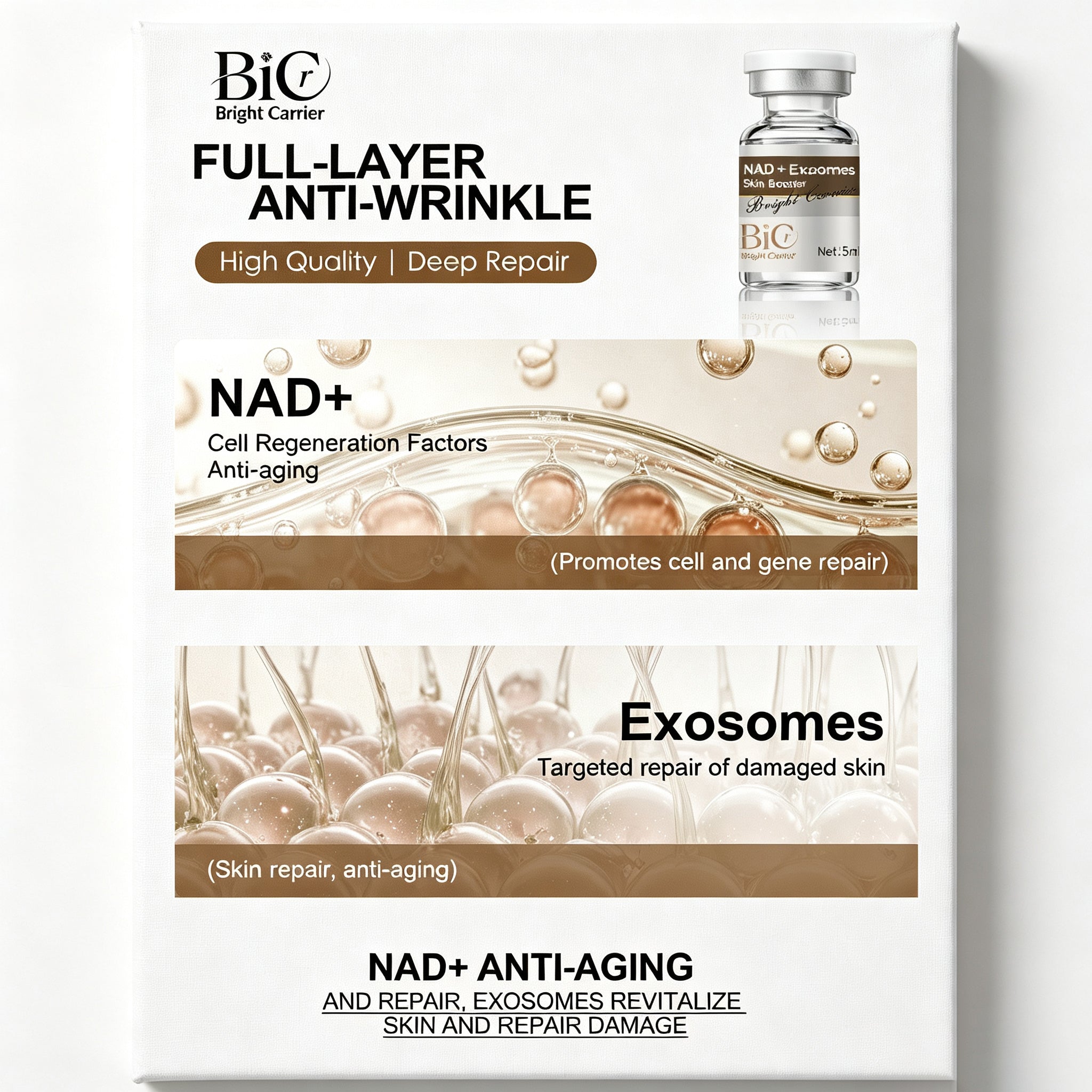 BIC NAD+ Exosome Skin Booster Anti-Aging Meso Serum, ideal for microneedle treatments.