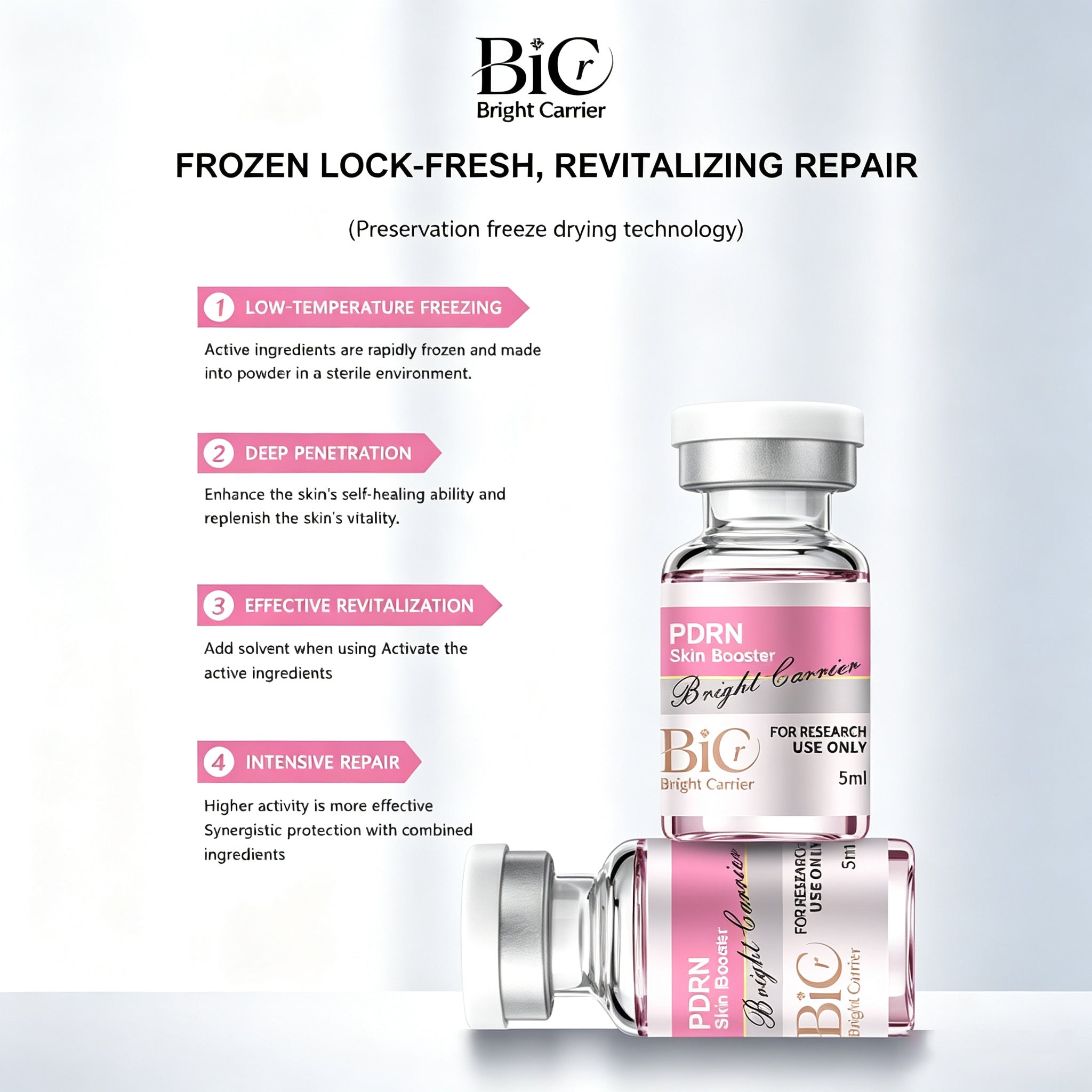 BIC PDRN Skin Booster 5ml×5 Vials Anti-Aging Microneedle Serum