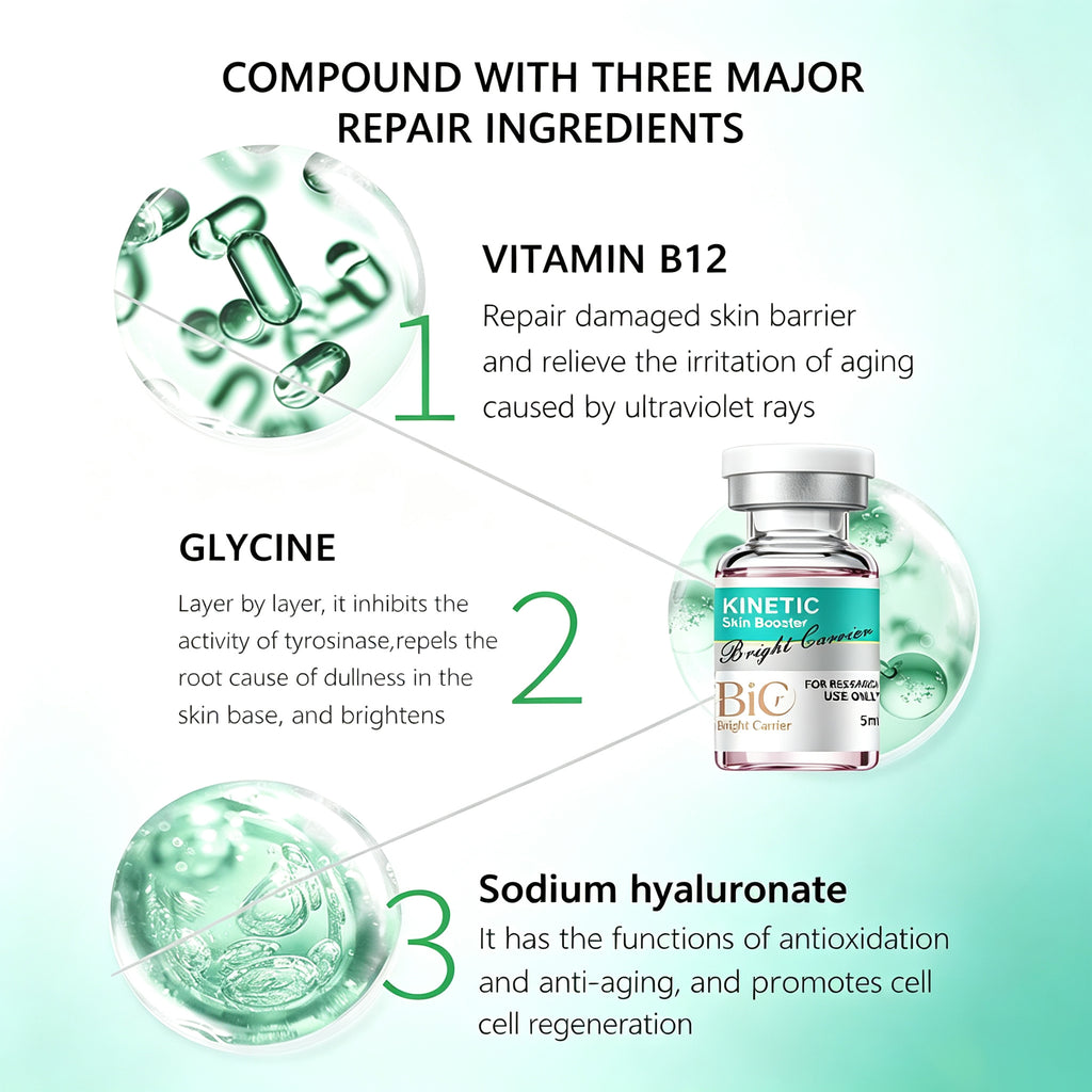 BIC PinkHyaluronic Acid Skin Booster Serum 5 Vials, Deep Hydrating Facial Serum Revitalize Tired Dul
