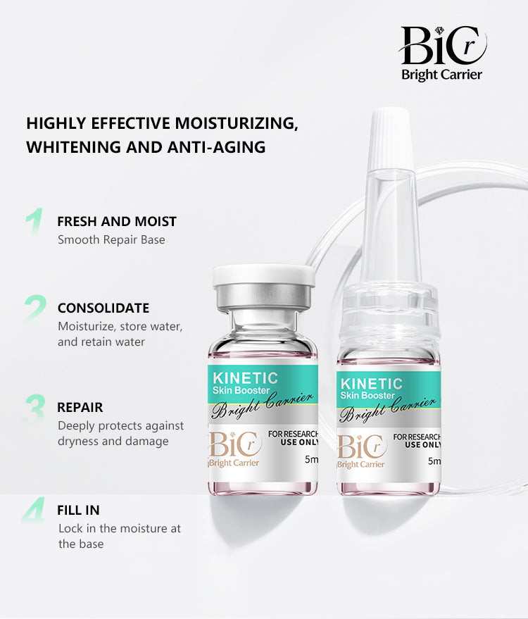 BIC PinkHyaluronic Acid Skin Booster Serum 5 Vials, Deep Hydrating Facial Serum Revitalize Tired Dul